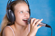 Pretty young girl singing