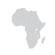 Afrika Landkarte grau voll bearbeitungsfähig