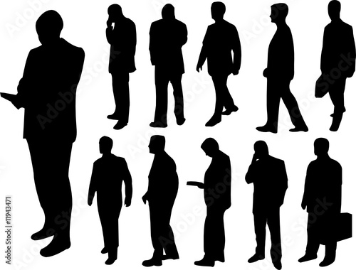 business man silhouette collection - vector