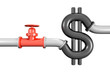 Vanne sur pipeline en forme de dollar