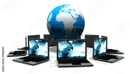 Illustration: Laptops around the world Laptops around the world