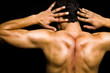 Artistic pose - back of muscular man