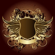 Vector: Retro gold shield Retro gold shield