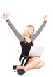 casual success girl with a laptop.