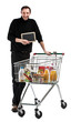 Consommateur avec caddie Consommateur avec caddie