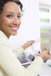 Woman Calculating Finances