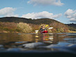 Photo: couple paddling in a kayak in Portugal couple paddling in a kayak in Portugal