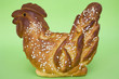 chicken made from bread dough with pearl sugar (easter)