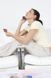 Woman Placing Order on Cell Phone