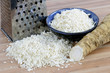 horseradish, whole and grated with a grater