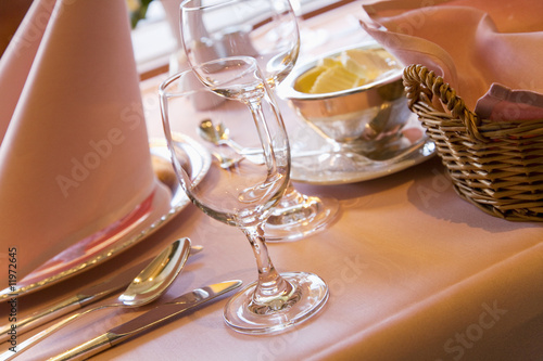 Photo: detail of a laid table detail of a laid table
