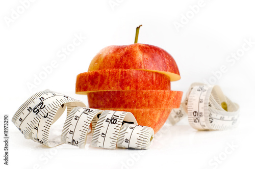 Foto: Apfel mit Maßband Apfel mit Maßband
