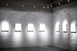 Seven white empty frames Seven white empty frames