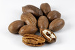 pecans, opened and unopened