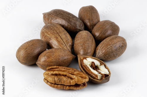 Photo: pecans, opened and unopened pecans, opened and unopened