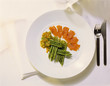 marinated brook char with green asparagus