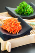 asian style carrot and seaweed salads. asian style carrot and seaweed salads.