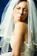 capricious bride showing her tongue capricious bride showing her tongue