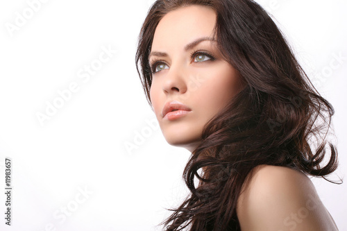 woman on white