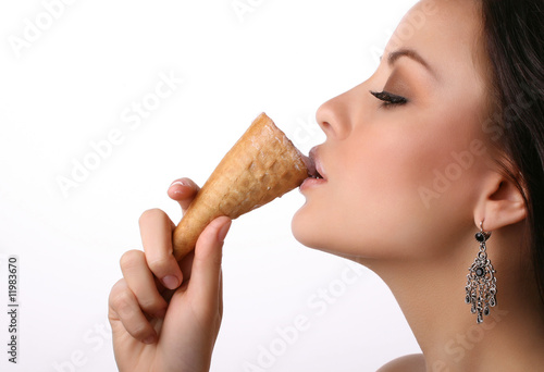 Photo: woman eating ice-cream woman eating ice-cream