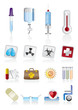 collection of  medical themed icons and warning-signs