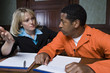 Lawyer with criminal in court