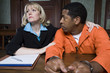 Lawyer with criminal in court