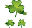 Glossy shamrocks with banners