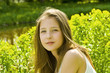 Cute young girl in a park Cute young girl in a park