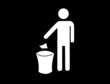 Vector throwing garbage