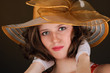 portrait of beautiful  woman in a hat