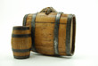 Old mini wooden wine kegs