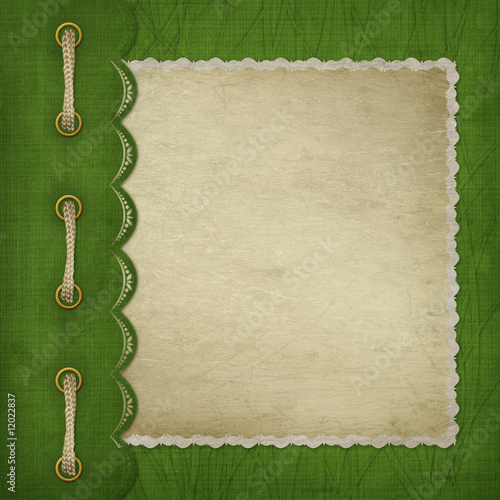 Illustration: Cover with gold clip and braid. Design album for St. Patrick's Cover with gold clip and braid. Design album for St. Patrick's