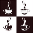 Four cups from coffee or tea, a vector