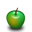 Green 3d apple
