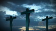 Crucifixes clouds background