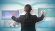 Businessman with futuristic business concept