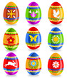 Easter eggs with symbols of Spring (set 1)