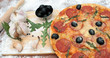 Pizza and the ingredients