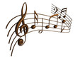 Musical notes 3D render isolated on white