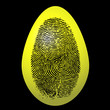 Easter yellow egg with fingerprint on