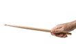 Male Hand Holding Drum Stick Isolated on White