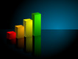 Upward Business 3D Bar Graph with Copy Space Upward Business 3D Bar Graph with Copy Space