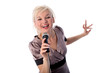 Photo: blonde with microphone blonde with microphone