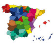 hi detailed colored vector map of spain