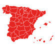 hi detailed vector map of spain - red