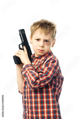 Photo: little boy with a gun little boy with a gun