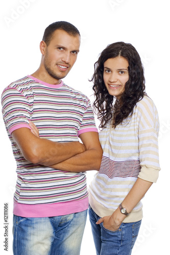 Foto: young couple isolated on white young couple isolated on white