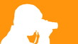 Photographer silhouette against orange - HD