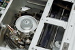 NTSC video head inside in Professional tape recorder mechanism